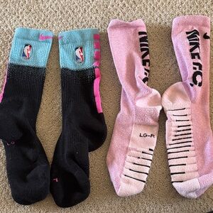 Nike Elite Black and Pink NBA Socks Set, Large
